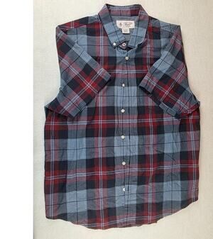 The Original Penguin Plaid Button Down Short Sleeve Size XL